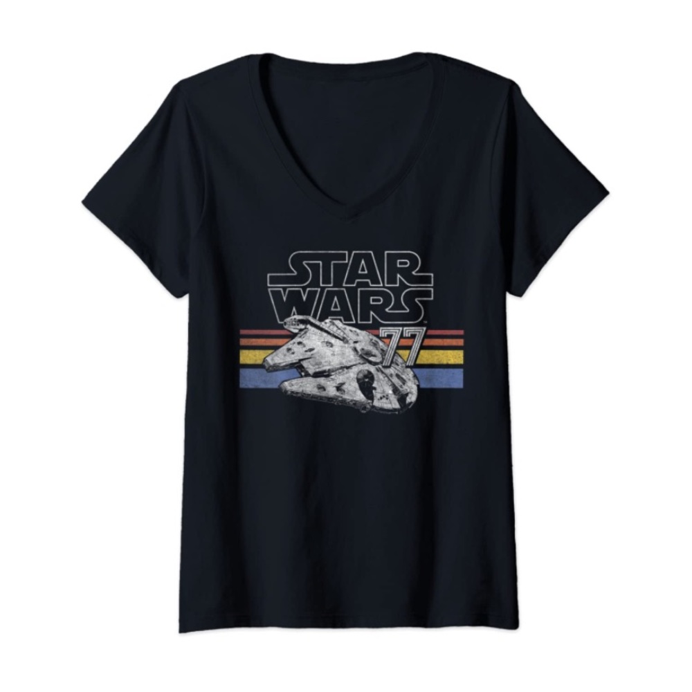 Star Wars Retro Falcon Striped Tee, XL